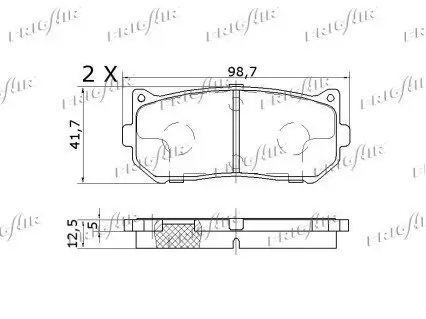 Bremsbelagsatz, Scheibenbremse Hinterachse FRIGAIR PD33.504 Bild Bremsbelagsatz, Scheibenbremse Hinterachse FRIGAIR PD33.504
