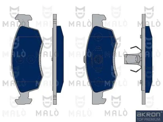 Bremsbelagsatz, Scheibenbremse Vorderachse Vorderachse AKRON-MALÒ 1050071 Bild Bremsbelagsatz, Scheibenbremse Vorderachse Vorderachse AKRON-MALÒ 1050071