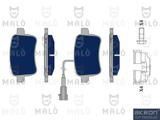 Bremsbelagsatz, Scheibenbremse AKRON-MALÒ 1050281 Bild Bremsbelagsatz, Scheibenbremse AKRON-MALÒ 1050281