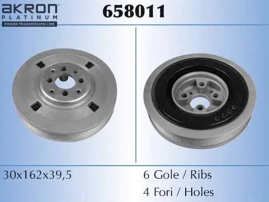Riemenscheibe, Kurbelwelle AKRON-MALÒ 658011 Bild Riemenscheibe, Kurbelwelle AKRON-MALÒ 658011