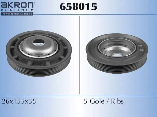 Riemenscheibe, Kurbelwelle AKRON-MALÒ 658015 Bild Riemenscheibe, Kurbelwelle AKRON-MALÒ 658015
