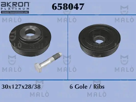 Riemenscheibe, Kurbelwelle AKRON-MALÒ 658047 Bild Riemenscheibe, Kurbelwelle AKRON-MALÒ 658047