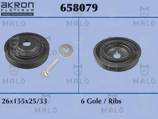 Riemenscheibe, Kurbelwelle AKRON-MALÒ 658079 Bild Riemenscheibe, Kurbelwelle AKRON-MALÒ 658079