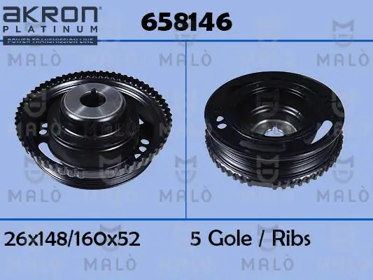Riemenscheibe, Kurbelwelle AKRON-MALÒ 658146