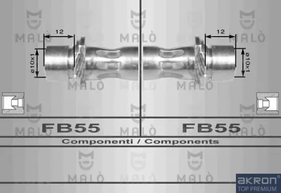 Bremsschlauch beidseitig Hinterachse AKRON-MALÒ 8965 Bild Bremsschlauch beidseitig Hinterachse AKRON-MALÒ 8965