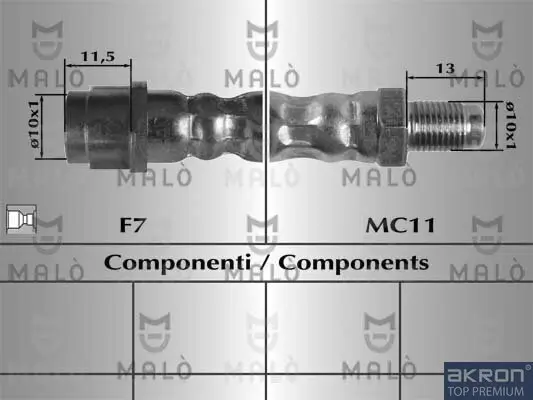 Bremsschlauch beidseitig Hinterachse AKRON-MALÒ 80236 Bild Bremsschlauch beidseitig Hinterachse AKRON-MALÒ 80236