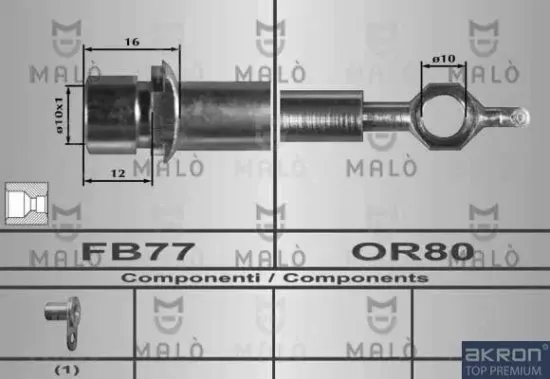 Bremsschlauch links Vorderachse AKRON-MALÒ 80406 Bild Bremsschlauch links Vorderachse AKRON-MALÒ 80406