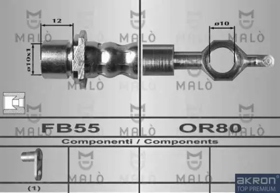 Bremsschlauch links Vorderachse AKRON-MALÒ 80400 Bild Bremsschlauch links Vorderachse AKRON-MALÒ 80400