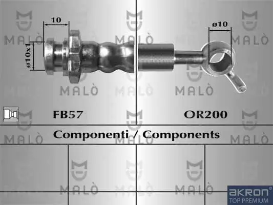 Bremsschlauch Hinterachse rechts AKRON-MALÒ 80822 Bild Bremsschlauch Hinterachse rechts AKRON-MALÒ 80822