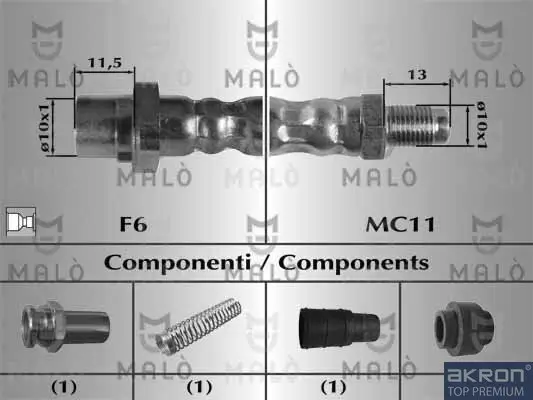 Bremsschlauch beidseitig Vorderachse AKRON-MALÒ 81027 Bild Bremsschlauch beidseitig Vorderachse AKRON-MALÒ 81027