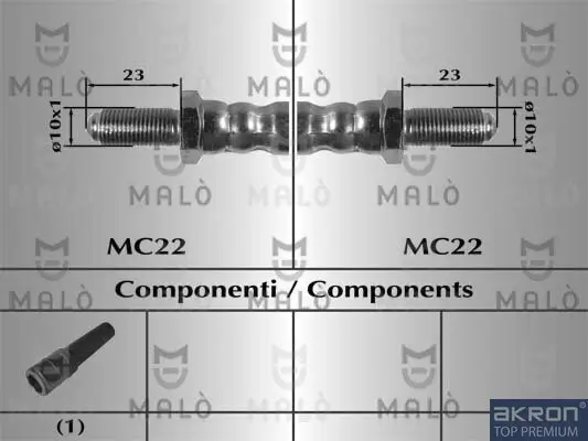 Bremsschlauch beidseitig Vorderachse AKRON-MALÒ 8204 Bild Bremsschlauch beidseitig Vorderachse AKRON-MALÒ 8204