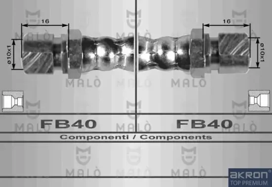 Bremsschlauch beidseitig Hinterachse AKRON-MALÒ 8222 Bild Bremsschlauch beidseitig Hinterachse AKRON-MALÒ 8222