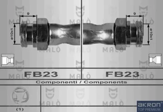 Bremsschlauch beidseitig Hinterachse AKRON-MALÒ 8417 Bild Bremsschlauch beidseitig Hinterachse AKRON-MALÒ 8417