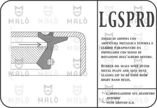 Wellendichtring, Automatikgetriebe AKRON-MALÒ 13509PRDA Bild Wellendichtring, Automatikgetriebe AKRON-MALÒ 13509PRDA