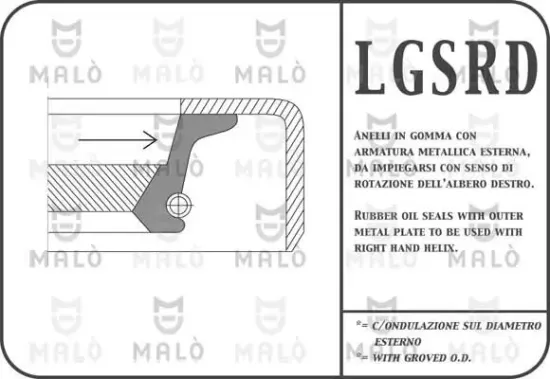 Wellendichtring, Kurbelwelle AKRON-MALÒ 895RDAC Bild Wellendichtring, Kurbelwelle AKRON-MALÒ 895RDAC