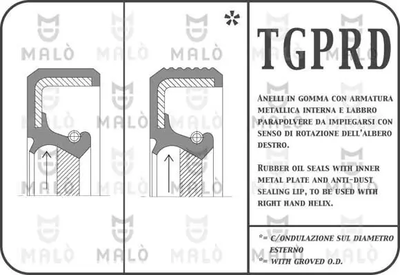 Wellendichtring, Kurbelwelle AKRON-MALÒ 1062PRDF