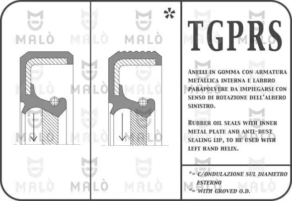 Wellendichtring, Kurbelwelle getriebeseitig AKRON-MALÒ 653PRSF