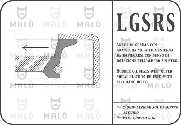 Wellendichtring, Kurbelwelle getriebeseitig AKRON-MALÒ 866RSAC