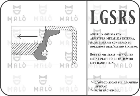 Wellendichtring, Kurbelwelle getriebeseitig AKRON-MALÒ 866RSAC Bild Wellendichtring, Kurbelwelle getriebeseitig AKRON-MALÒ 866RSAC