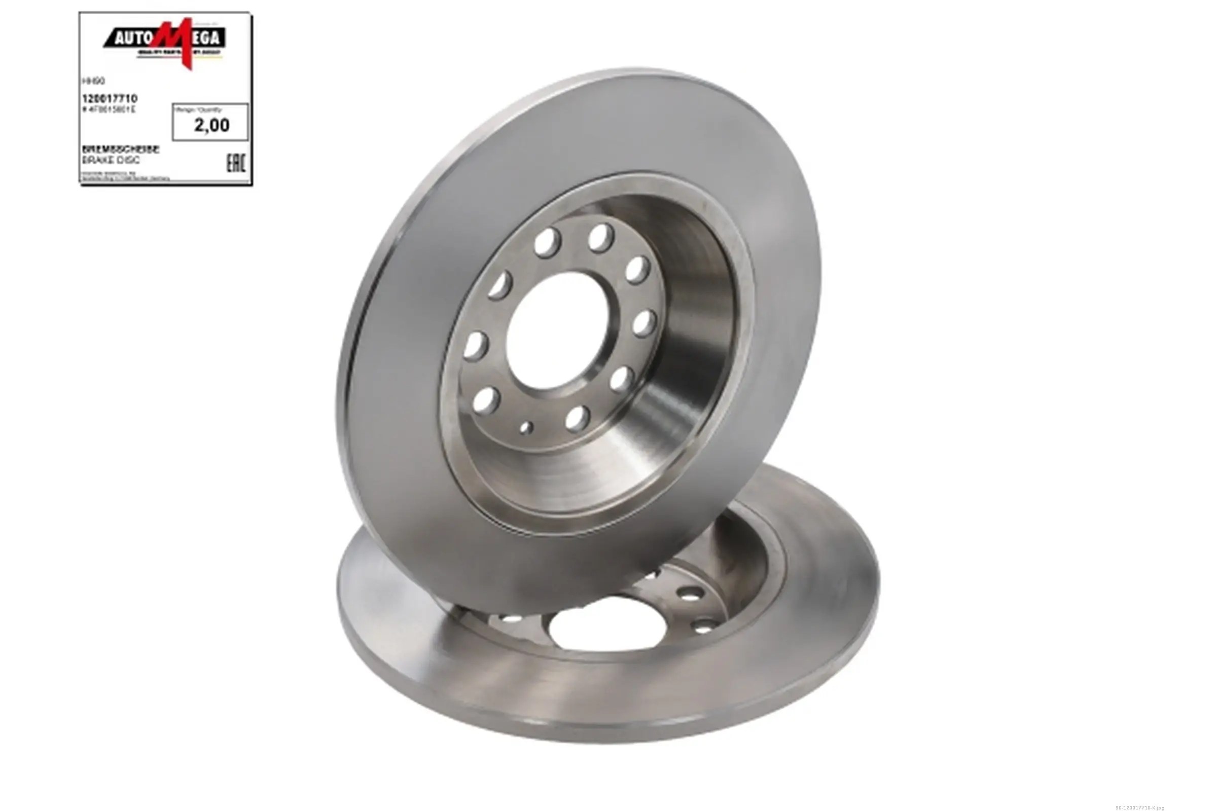 Bremsscheibe Hinterachse AUTOMEGA 120017710