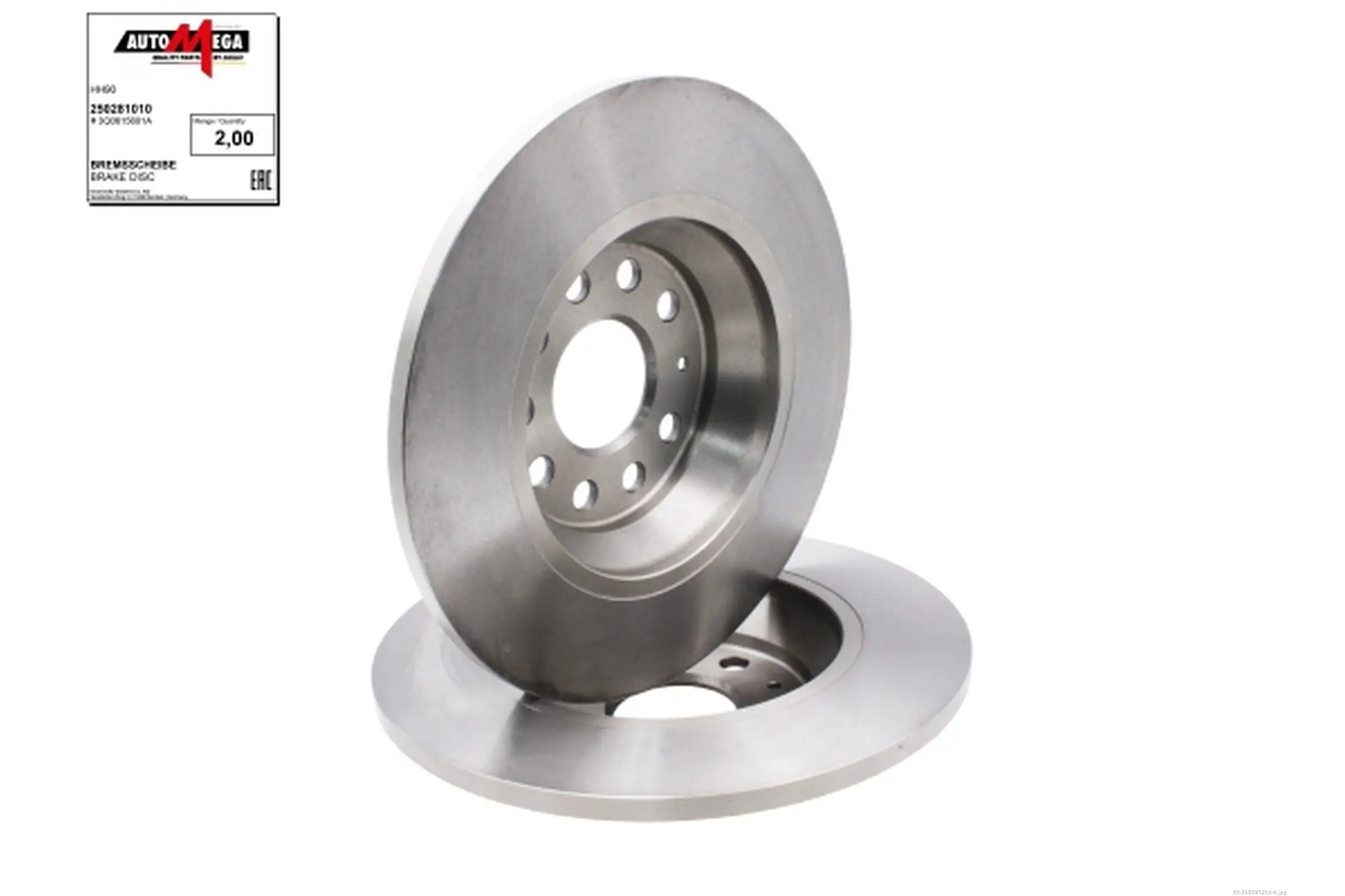 Bremsscheibe Hinterachse AUTOMEGA 250281010