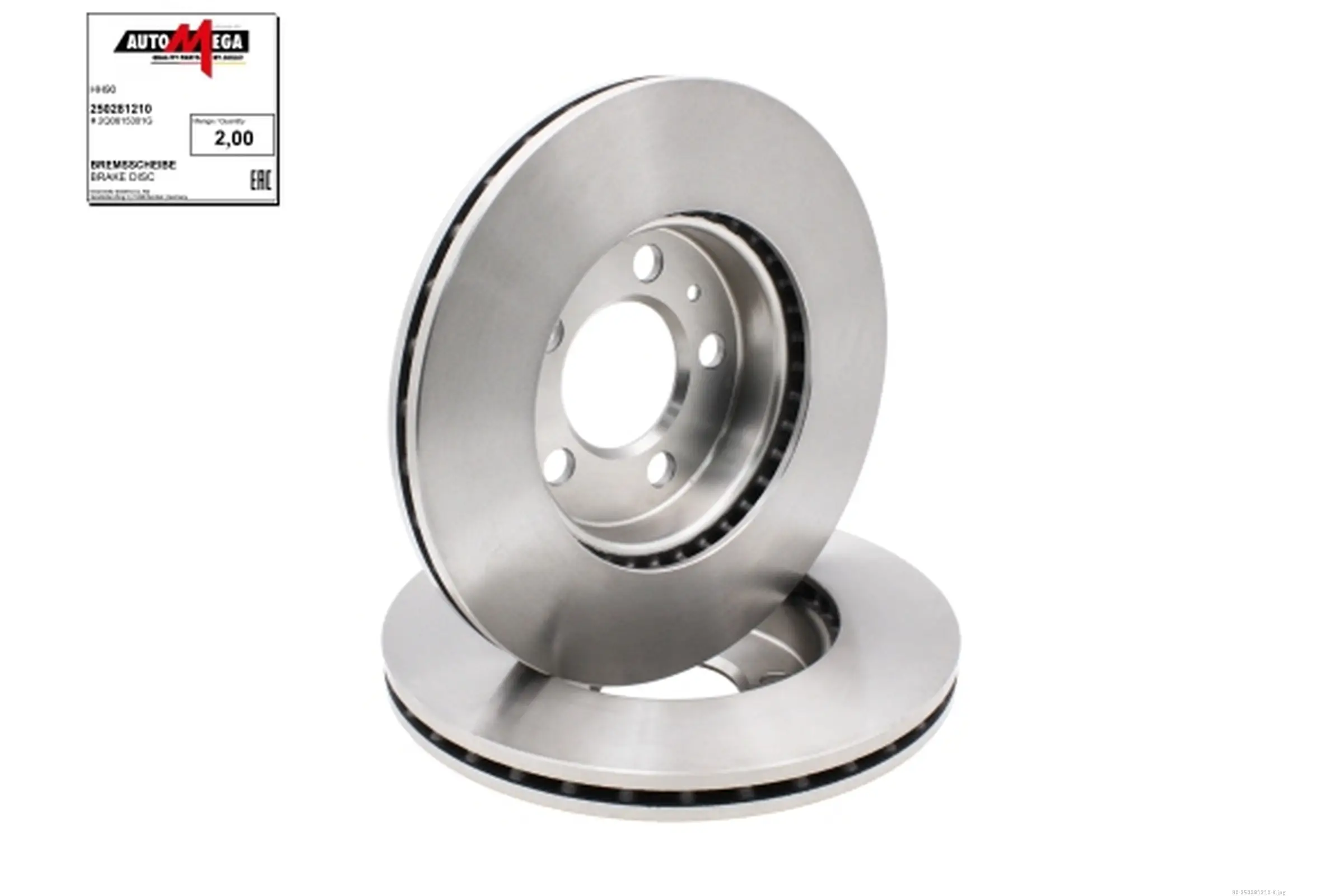 Bremsscheibe Vorderachse AUTOMEGA 250281210