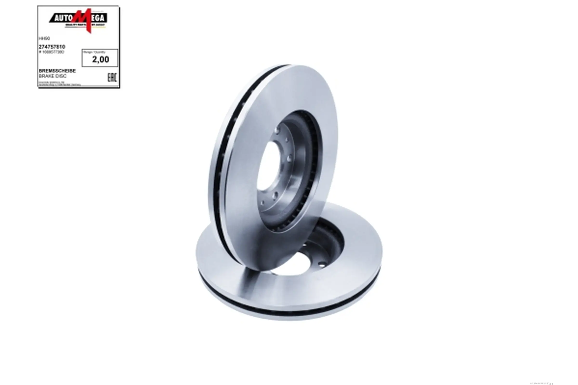 Bremsscheibe Vorderachse AUTOMEGA 274757810