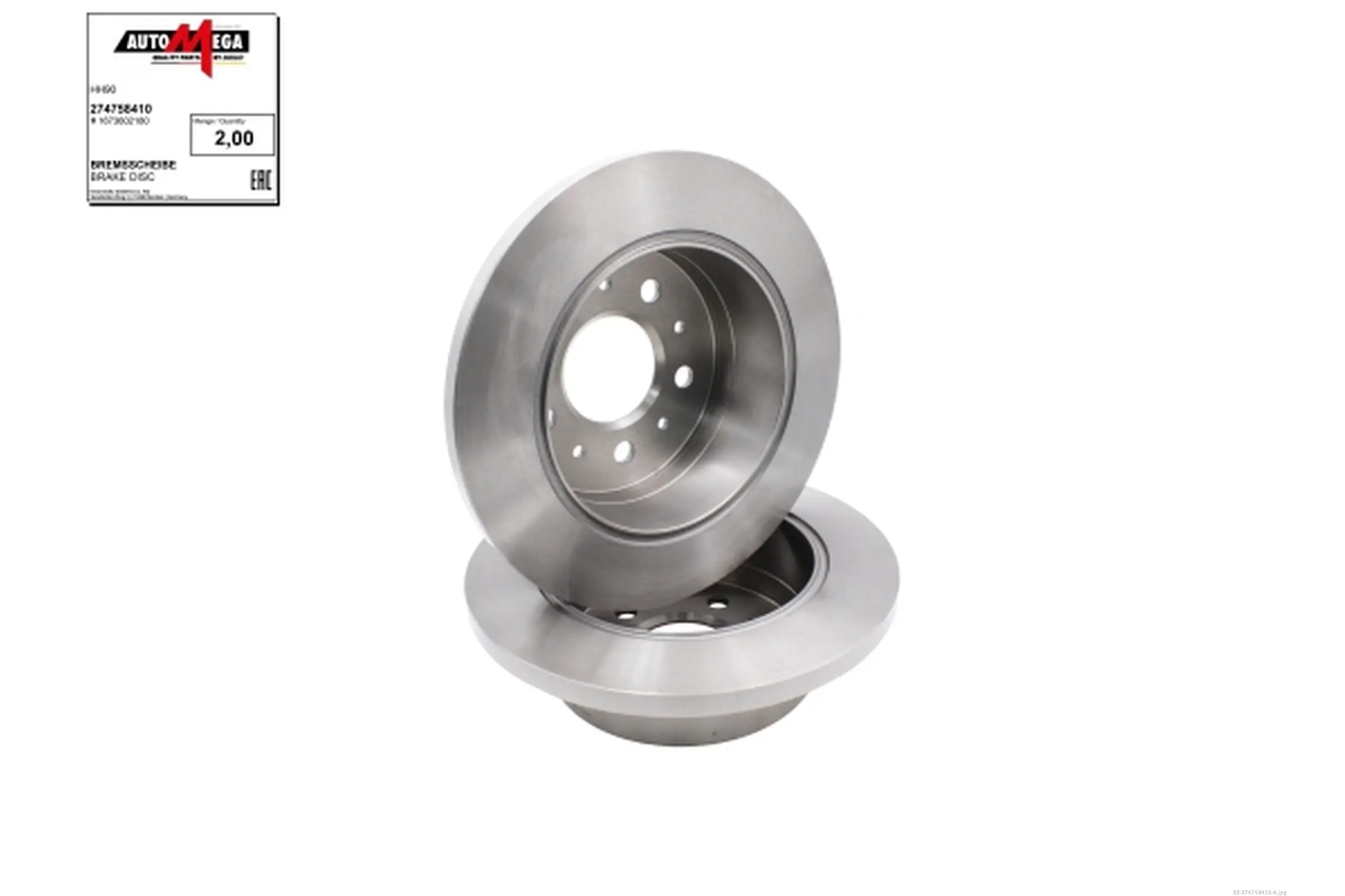Bremsscheibe Hinterachse AUTOMEGA 274758410