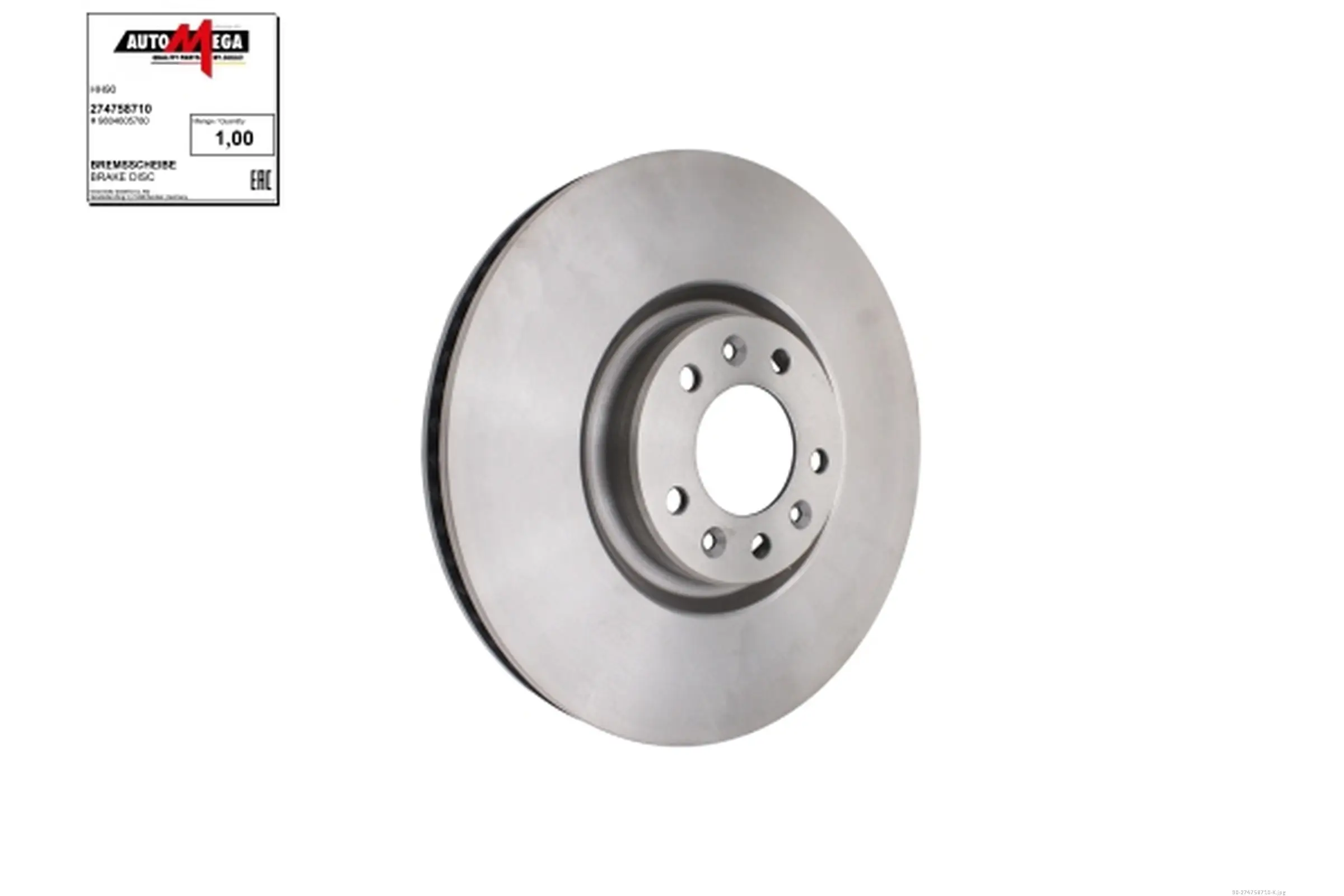 Bremsscheibe Vorderachse AUTOMEGA 274758710