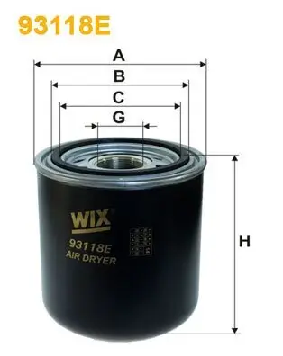 Lufttrocknerpatrone, Druckluftanlage WIX FILTERS 93118E