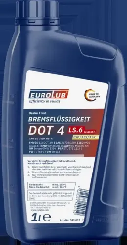 Bremsflüssigkeit EUROLUB 549001 Bild Bremsflüssigkeit EUROLUB 549001