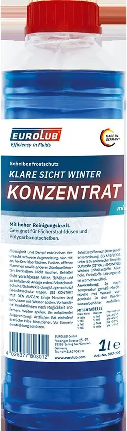 Frostschutz, Scheibenreinigungsanlage EUROLUB 803001