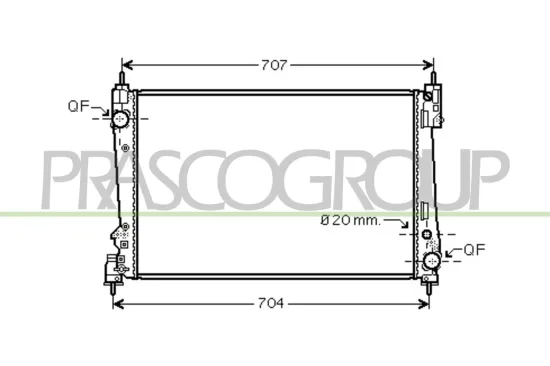 Kühler, Motorkühlung PRASCO AA210R006 Bild Kühler, Motorkühlung PRASCO AA210R006