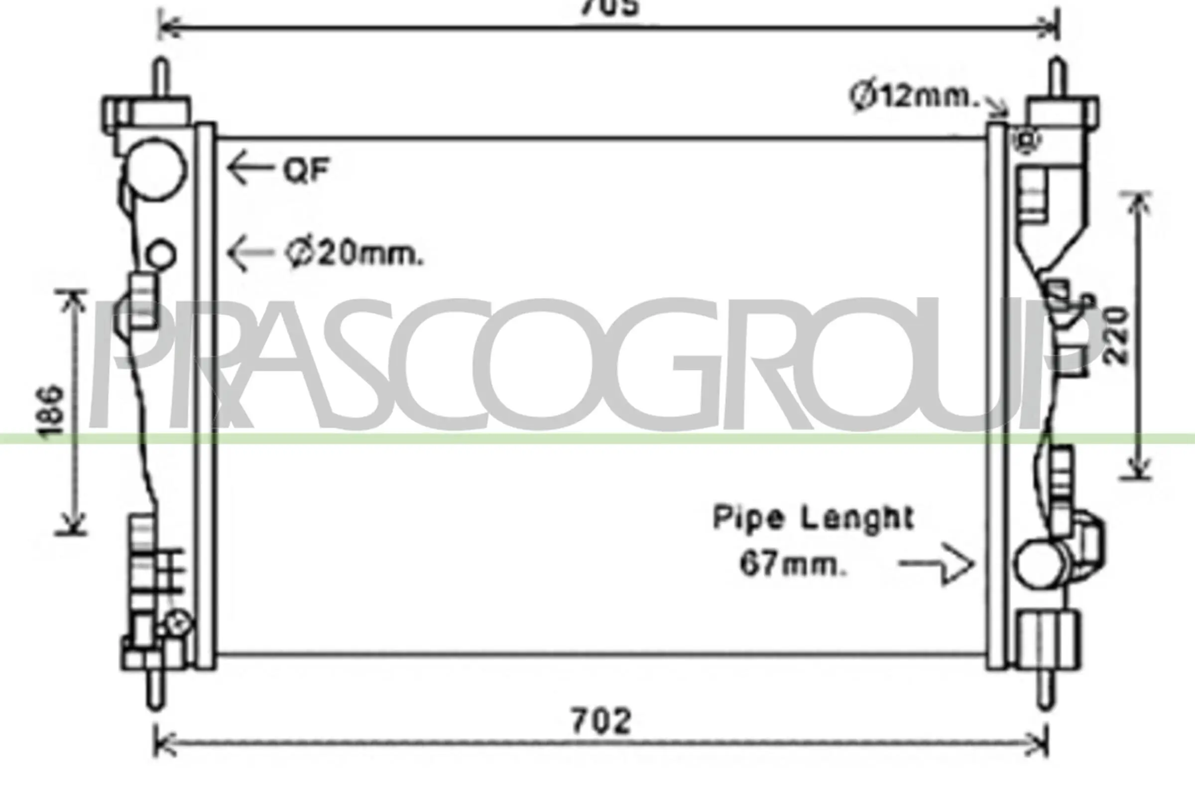 Kühler, Motorkühlung PRASCO AA344R001
