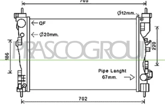 Kühler, Motorkühlung PRASCO AA344R001 Bild Kühler, Motorkühlung PRASCO AA344R001