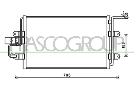 Kondensator, Klimaanlage PRASCO AD016C003 Bild Kondensator, Klimaanlage PRASCO AD016C003