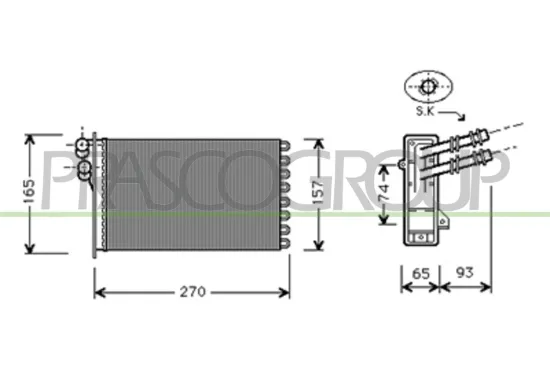 Wärmetauscher, Innenraumheizung PRASCO AD016H004 Bild Wärmetauscher, Innenraumheizung PRASCO AD016H004