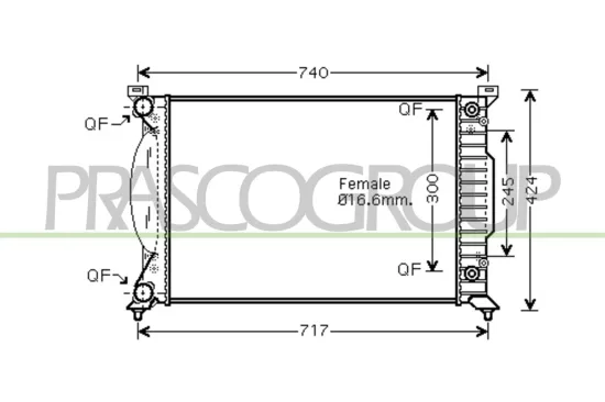 Kühler, Motorkühlung PRASCO AD020R004 Bild Kühler, Motorkühlung PRASCO AD020R004