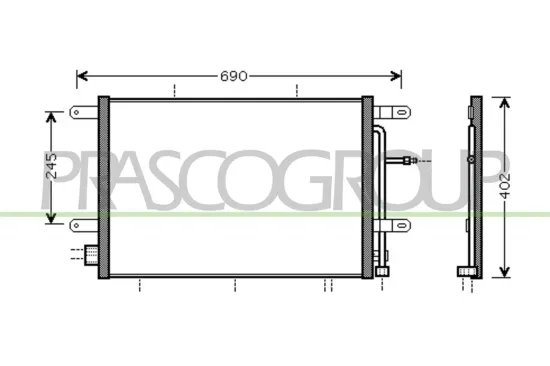 Kondensator, Klimaanlage PRASCO AD022C002 Bild Kondensator, Klimaanlage PRASCO AD022C002