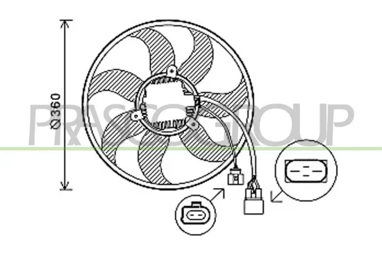 Lüfter, Motorkühlung 12 V PRASCO AD022F003 Bild Lüfter, Motorkühlung 12 V PRASCO AD022F003