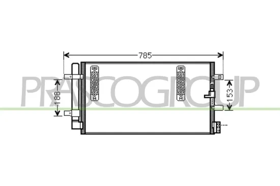 Kondensator, Klimaanlage PRASCO AD024C001 Bild Kondensator, Klimaanlage PRASCO AD024C001