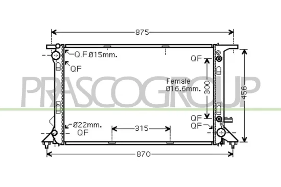 Kühler, Motorkühlung PRASCO AD024R009 Bild Kühler, Motorkühlung PRASCO AD024R009