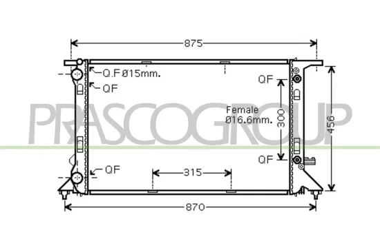 Kühler, Motorkühlung PRASCO AD024R010 Bild Kühler, Motorkühlung PRASCO AD024R010