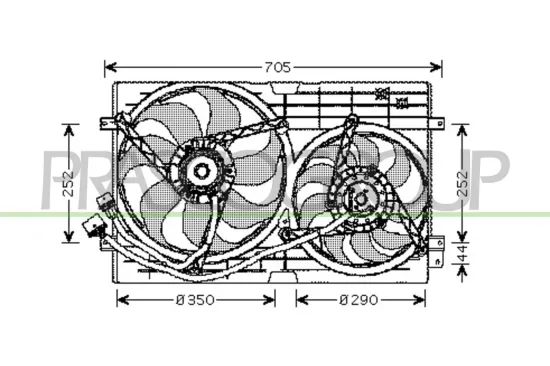 Lüfter, Motorkühlung 12 V PRASCO AD200F002 Bild Lüfter, Motorkühlung 12 V PRASCO AD200F002