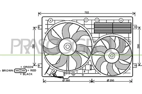 Lüfter, Motorkühlung 12 V PRASCO AD202F001 Bild Lüfter, Motorkühlung 12 V PRASCO AD202F001