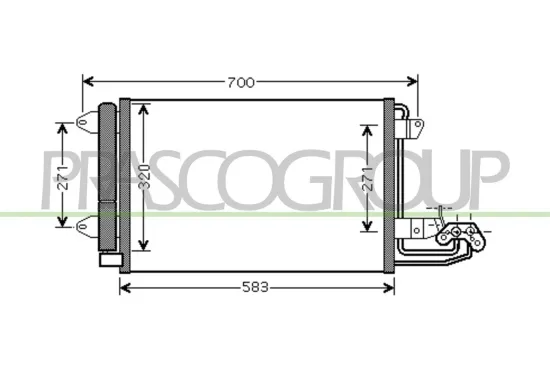 Kondensator, Klimaanlage PRASCO AD320C001 Bild Kondensator, Klimaanlage PRASCO AD320C001