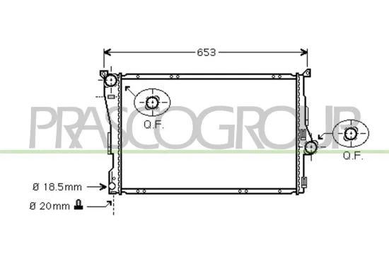 Kühler, Motorkühlung PRASCO BM018R001 Bild Kühler, Motorkühlung PRASCO BM018R001