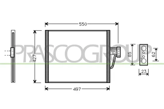 Kondensator, Klimaanlage PRASCO BM044C002 Bild Kondensator, Klimaanlage PRASCO BM044C002