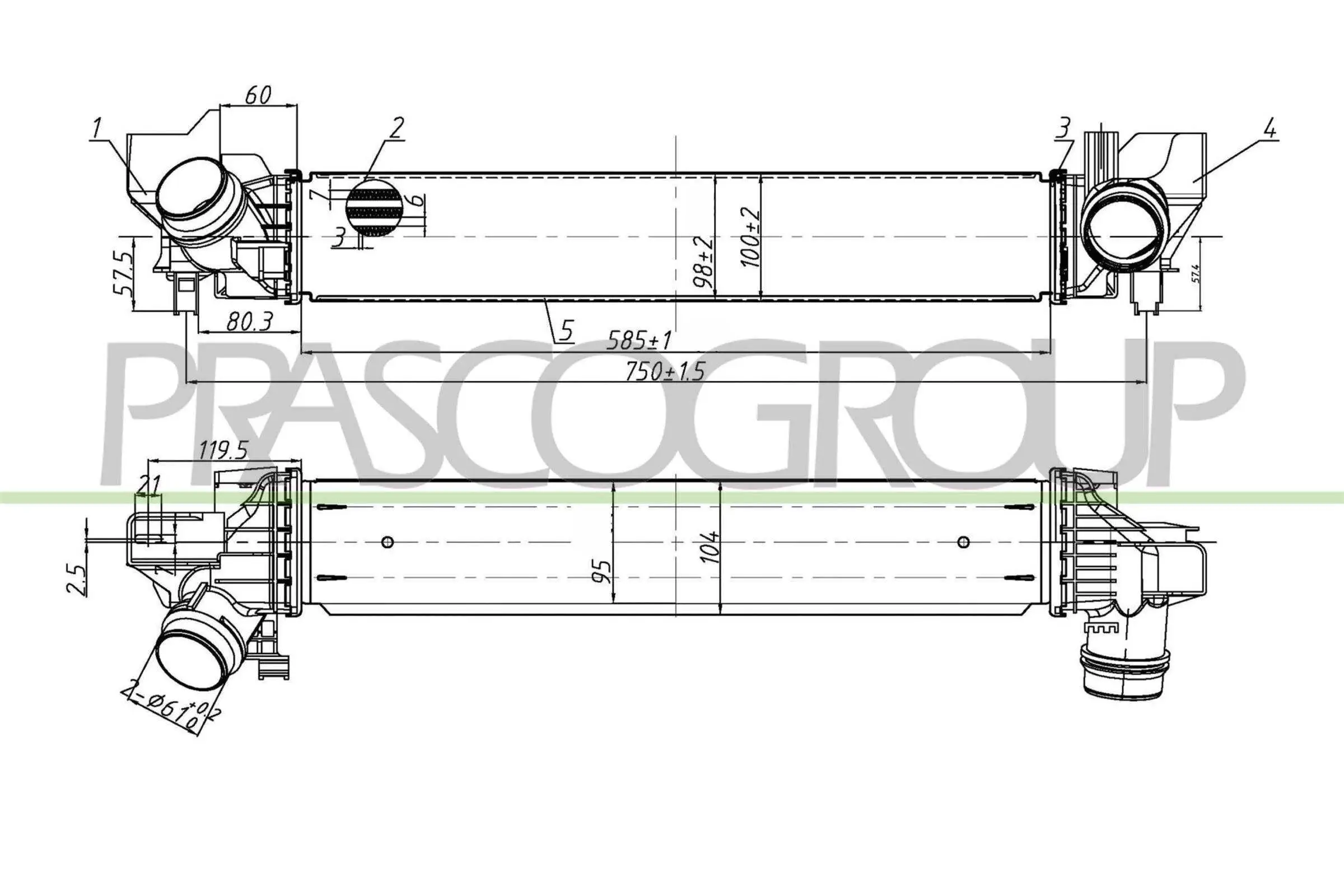 Ladeluftkühler PRASCO BM250N001