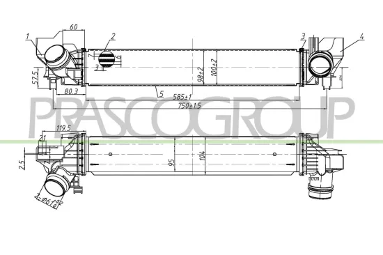 Ladeluftkühler PRASCO BM250N001 Bild Ladeluftkühler PRASCO BM250N001